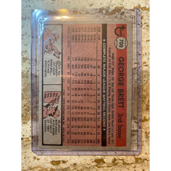 Vintage 1981 Topps George Brett A.L. All-Star Baseball Card #700 - Picture 2 of 2
